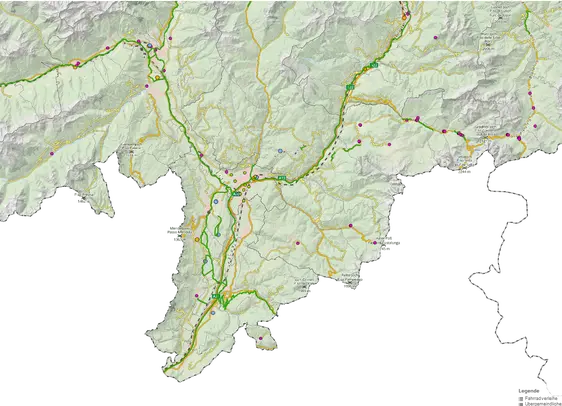 Parte della BikeMap Alto Adige Parte della BikeMap Alto Adige