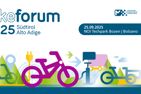 Im NOI Techpark in Bozen findet am 25. September das erste Südtiroler Fahrradforum statt. Auf dem Programm stehen Plenarsitzungen, thematische Workshops, interaktive Aktivitäten, inspirierende Vorträge und ein Kino mit Pedalantrieb. Da die Plätze in den Workshops begrenzt sind, sollten sich Interessierte bis 15. September anmelden. (Foto: LPA/Ressort für Infrastrukturen und Mobilität/STA)