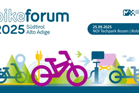 Im NOI Techpark in Bozen findet am 25. September das erste Südtiroler Fahrradforum statt. Auf dem Programm stehen Plenarsitzungen, thematische Workshops, interaktive Aktivitäten, inspirierende Vorträge und ein Kino mit Pedalantrieb. Da die Plätze in den Workshops begrenzt sind, sollten sich Interessierte bis 15. September anmelden. (Foto: LPA/Ressort für Infrastrukturen und Mobilität/STA)