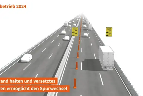Der österreichische Autobahnbetreiber ASFINAG prüft mit Blick auf die Sanierung der Luegbrücke ab dieser Woche die Auswirkungen der Führung sämtlicher Fahrzeuge über 3,5 Tonnen auf den linken Fahrstreifen. Landeshauptmann Arno Kompatscher und Landesrat Daniel Alfreider begrüßen den Testbetrieb. (Foto: ASFINAG)