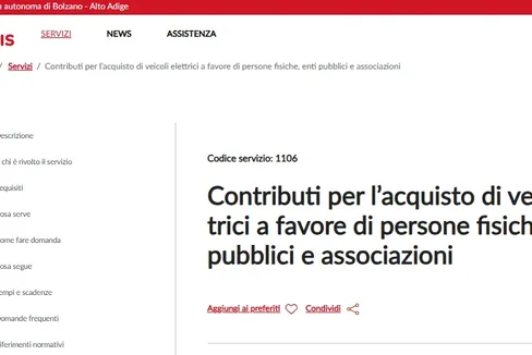 Screenshot del nuovo servizio