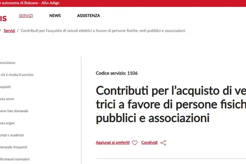 Screenshot del nuovo servizio