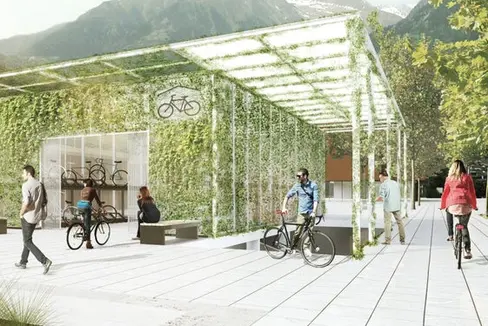 A lungo termine, presso la stazione di Merano sorgerà un moderno centro di mobilità che collegherà ferrovia, autobus, traffico ciclistico e traffico pedonale. (Foto: USP/Dipartimento Mobilità)