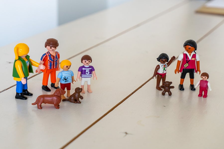Opstelling van Playmobile poppetjes