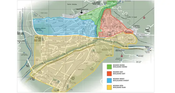Zonenaufteilung von Bozen