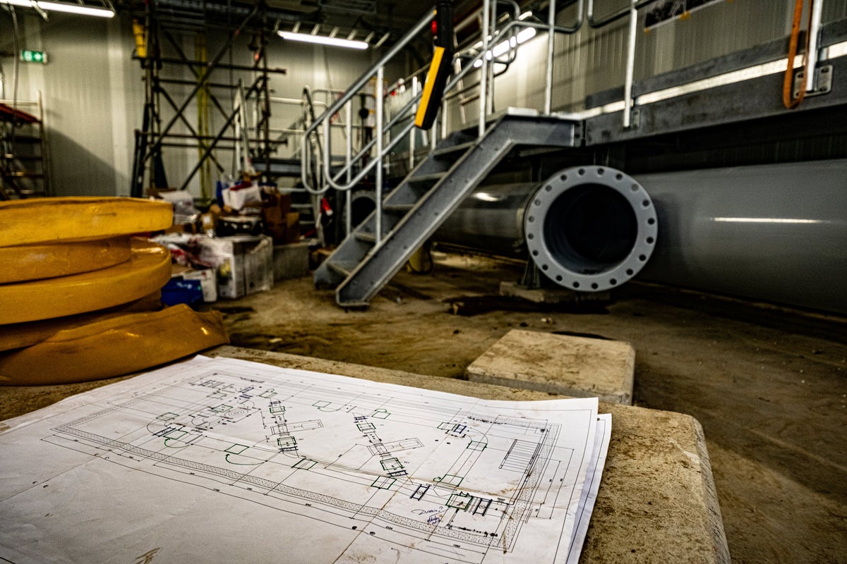 Close-up van bouwtekening.