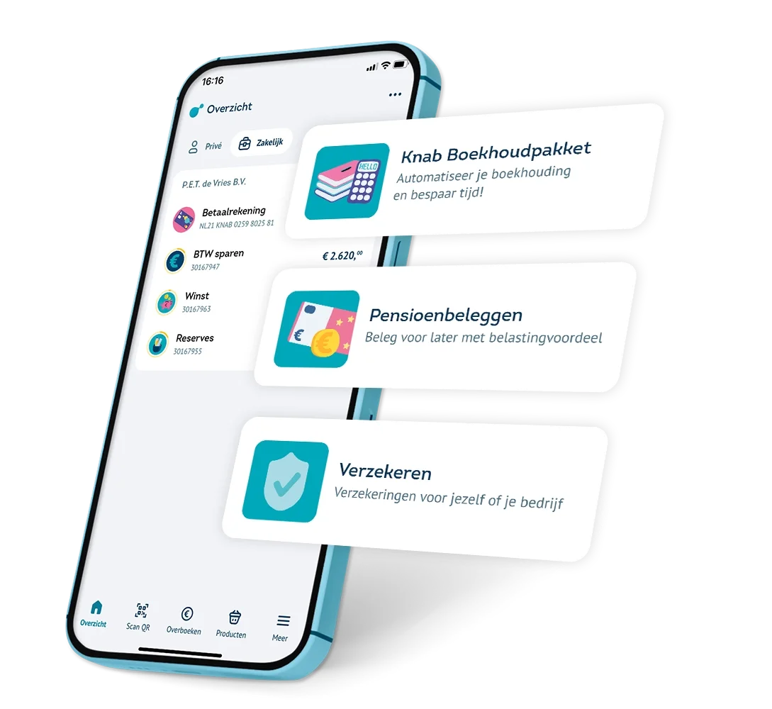 Knab App met 3 uitgelichte producten