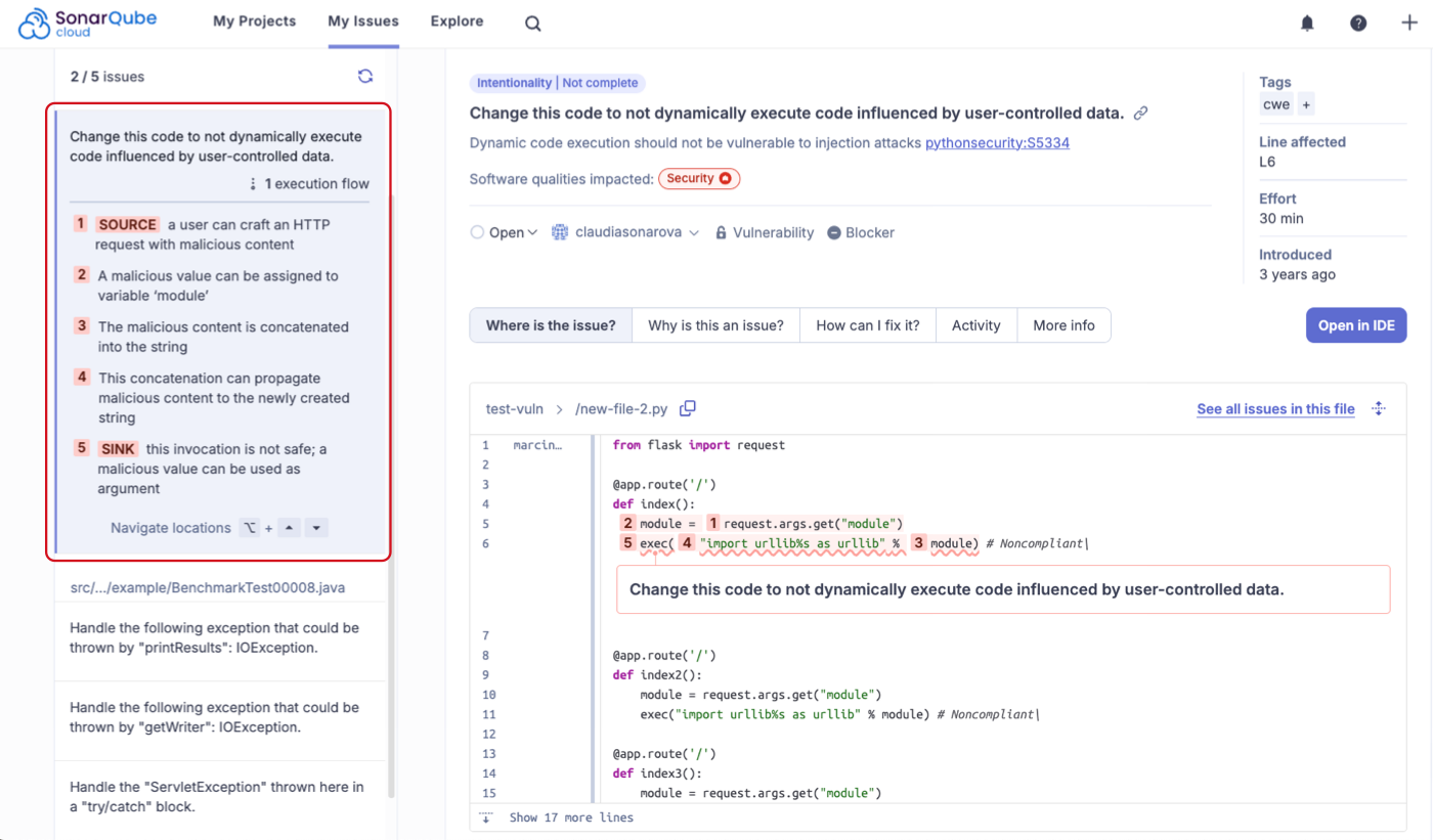 Issue execution flow