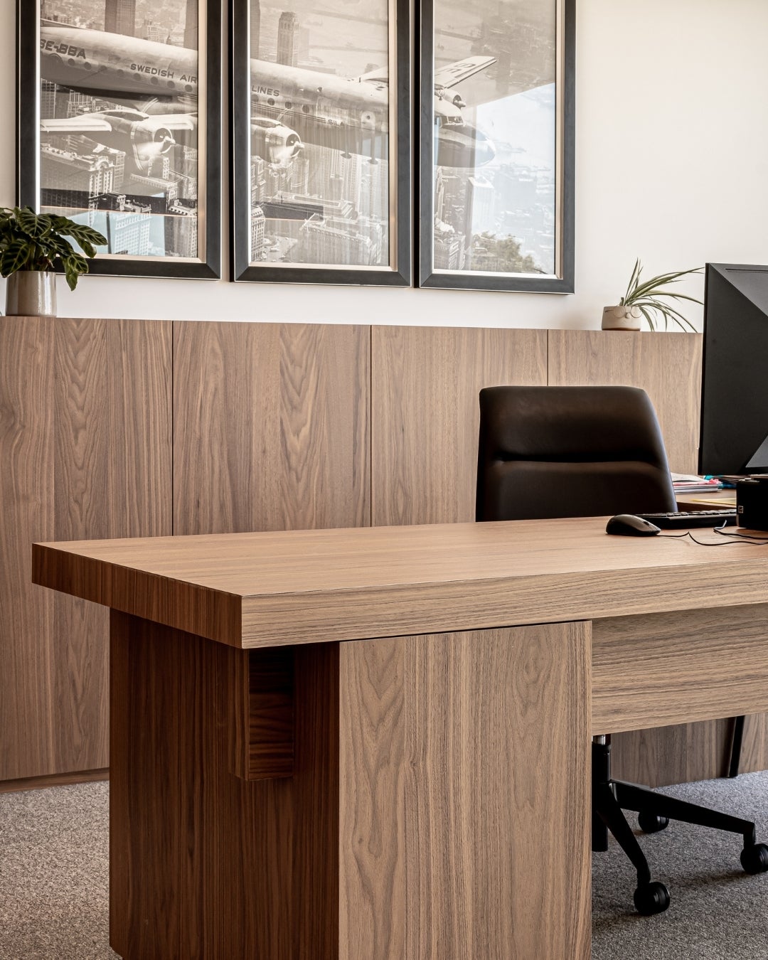 Shinnoki Frozen Walnut wood veneer panels - office - MLS headquarters