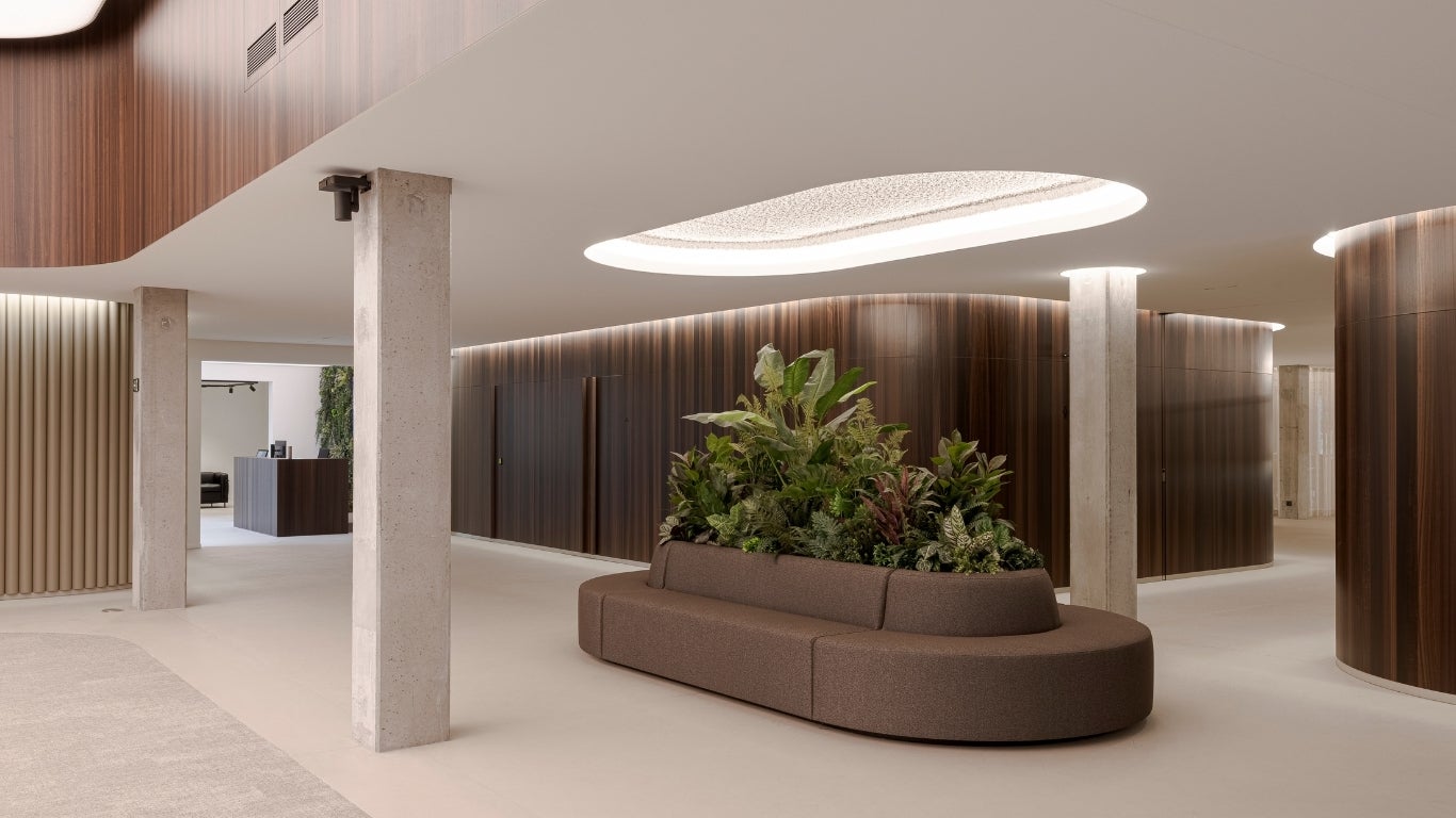 Office project with Shinnoki Shadow Eucalyptus wood veneer