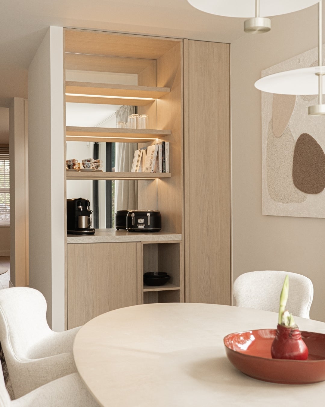 Belgian residence in Shinnoki Milk Oak - wood veneer - kitchen - interior design