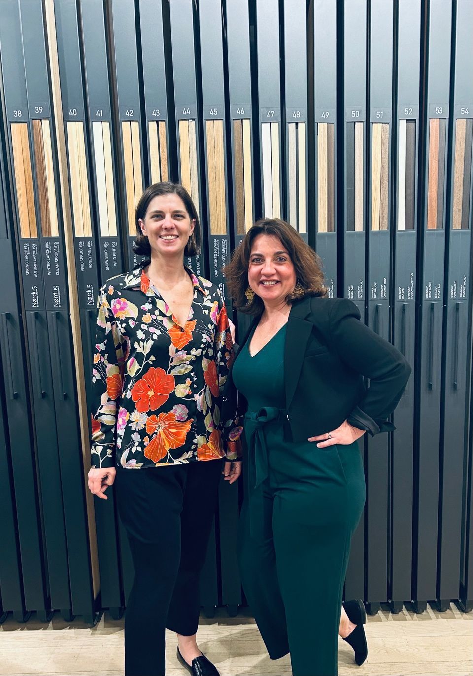 Robin and Jennifer - wood consultants - Decospan - showroom New York