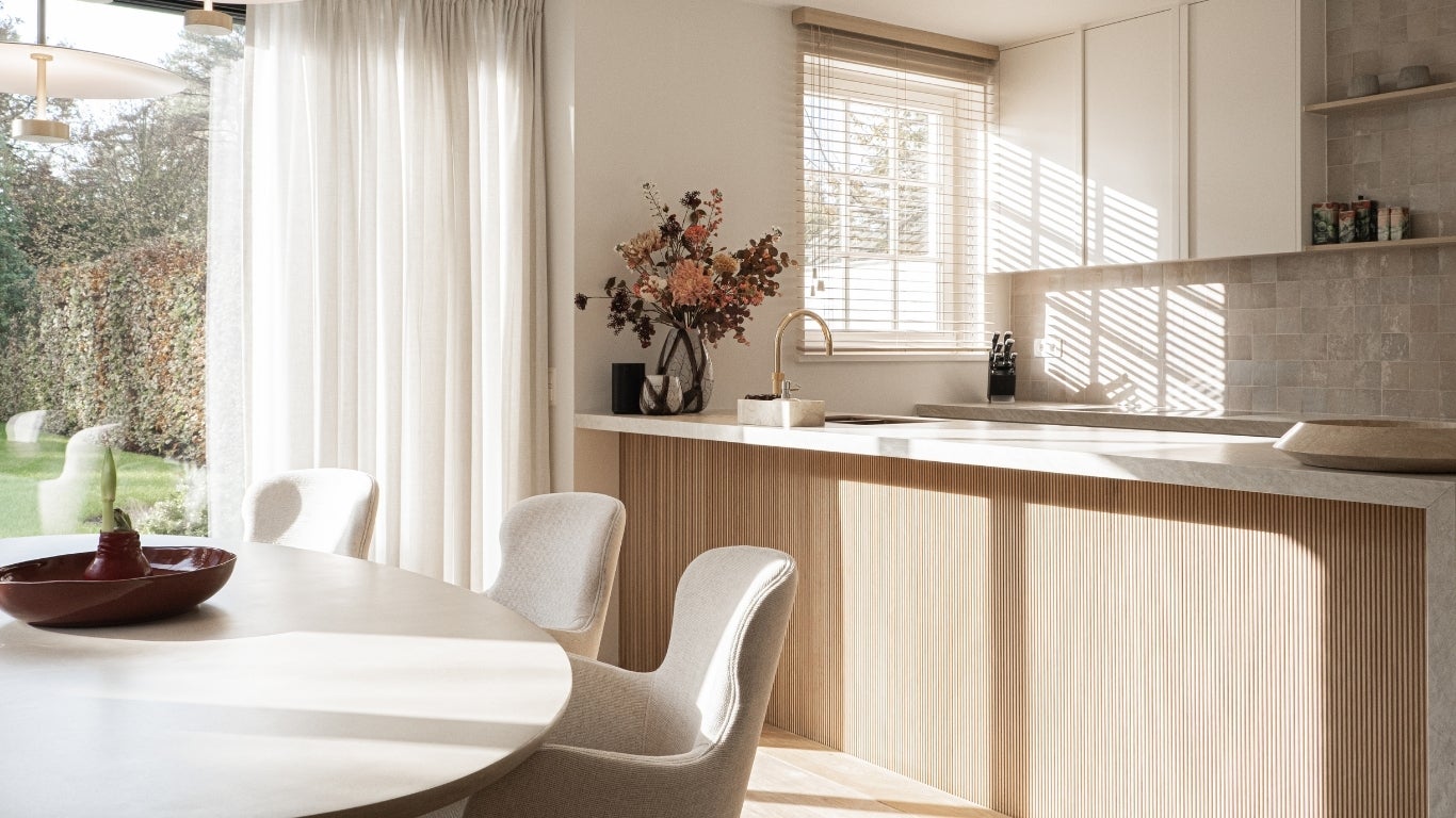 Belgian residence in Shinnoki Milk Oak - wood veneer - kitchen - interior design