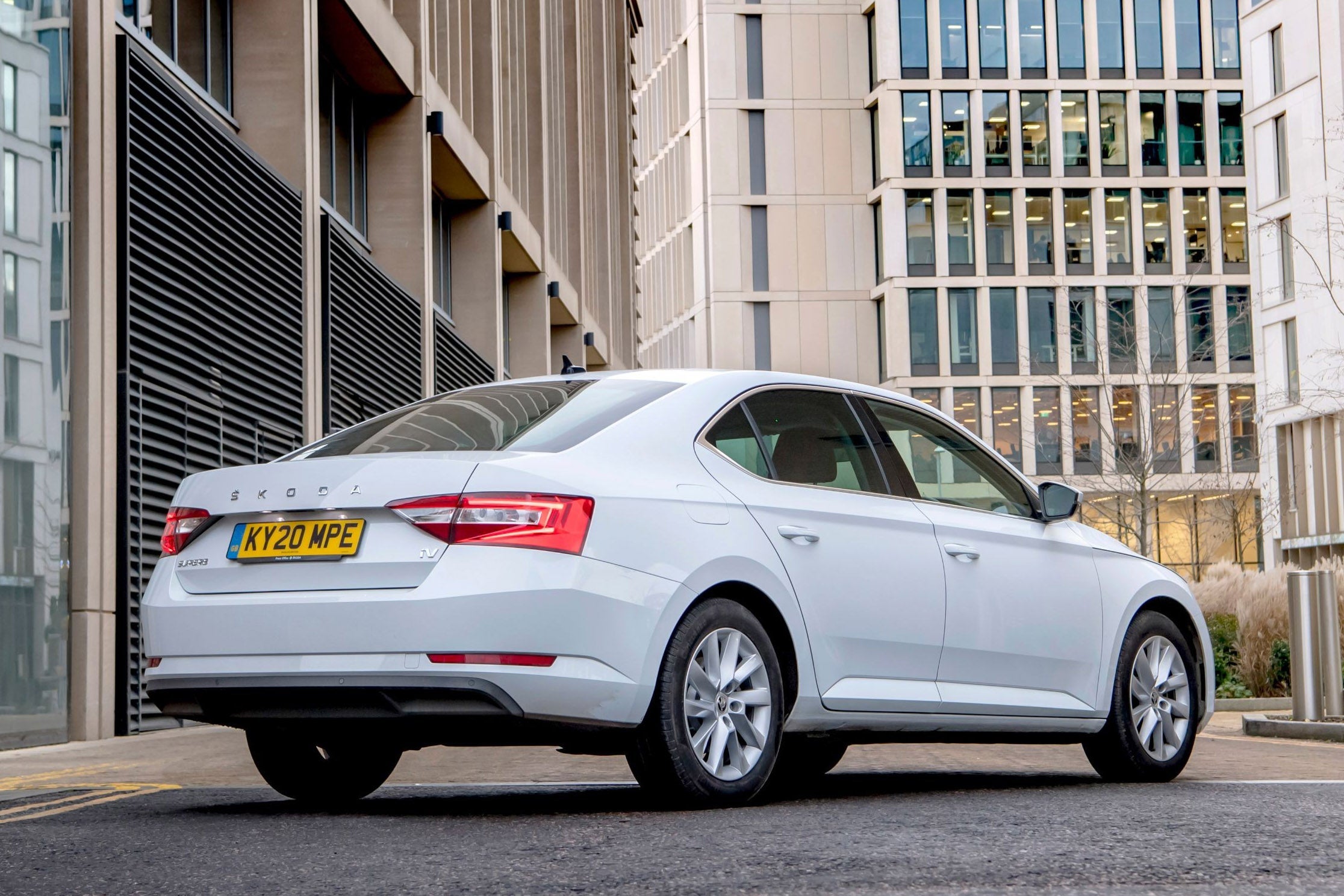 Skoda Superb Review 2023: exterior rear three quarter photo of the Skoda Superb