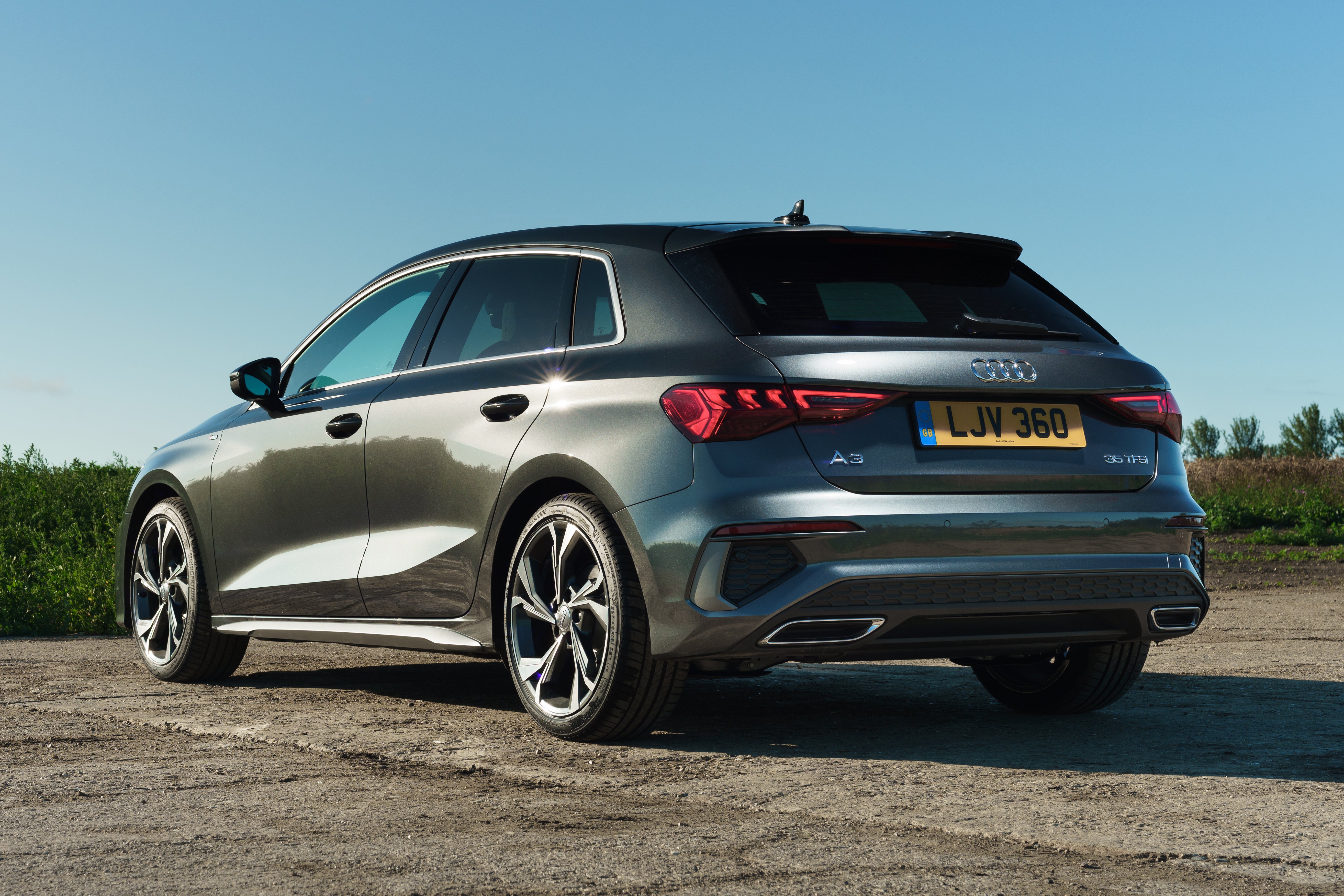 Audi A3 Review 2023: exterior rear three quarter photo of the Audi A3 Sportback