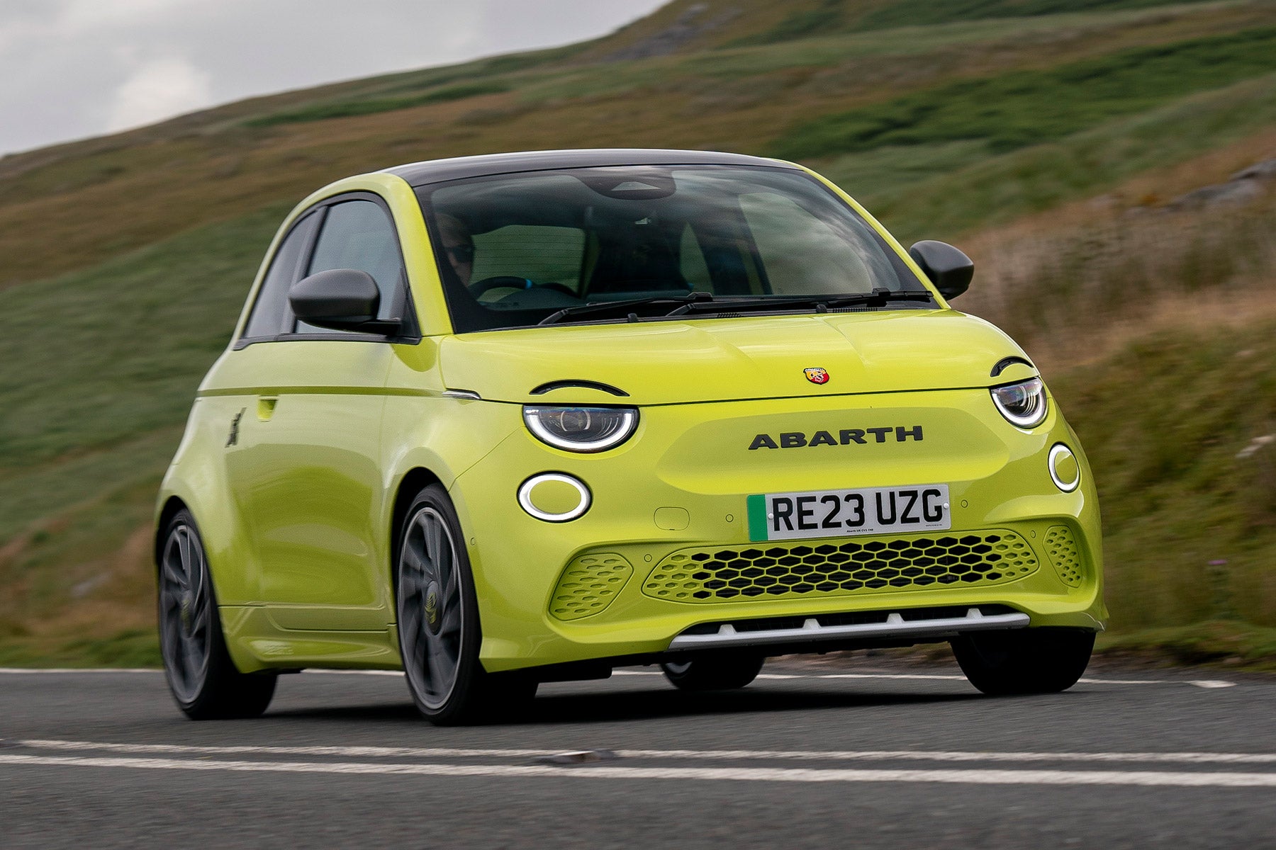 Abarth 500e Review 2023: front dynamic