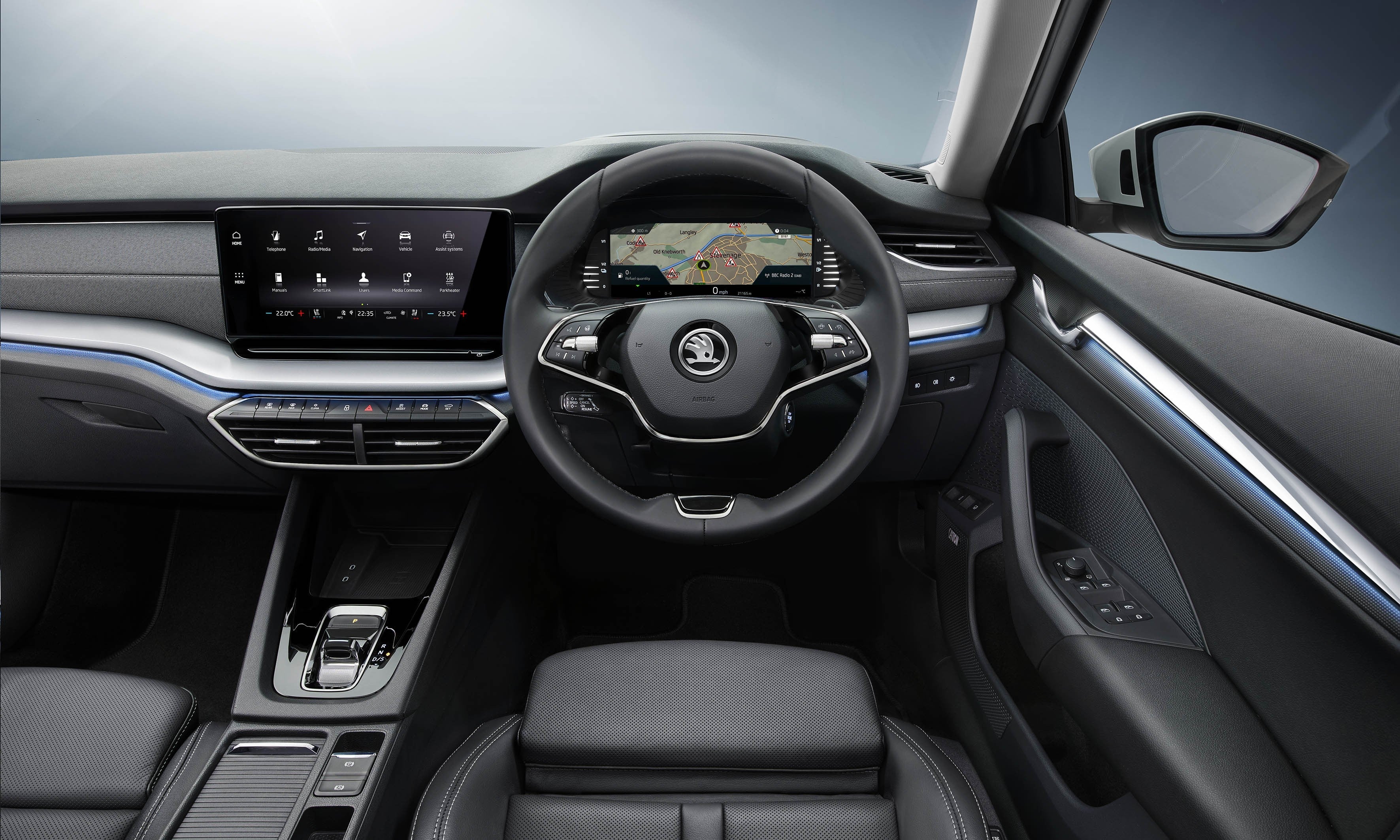 Skoda Octavia Review 2023: interior close up photo of the Skoda Octavia dashboard