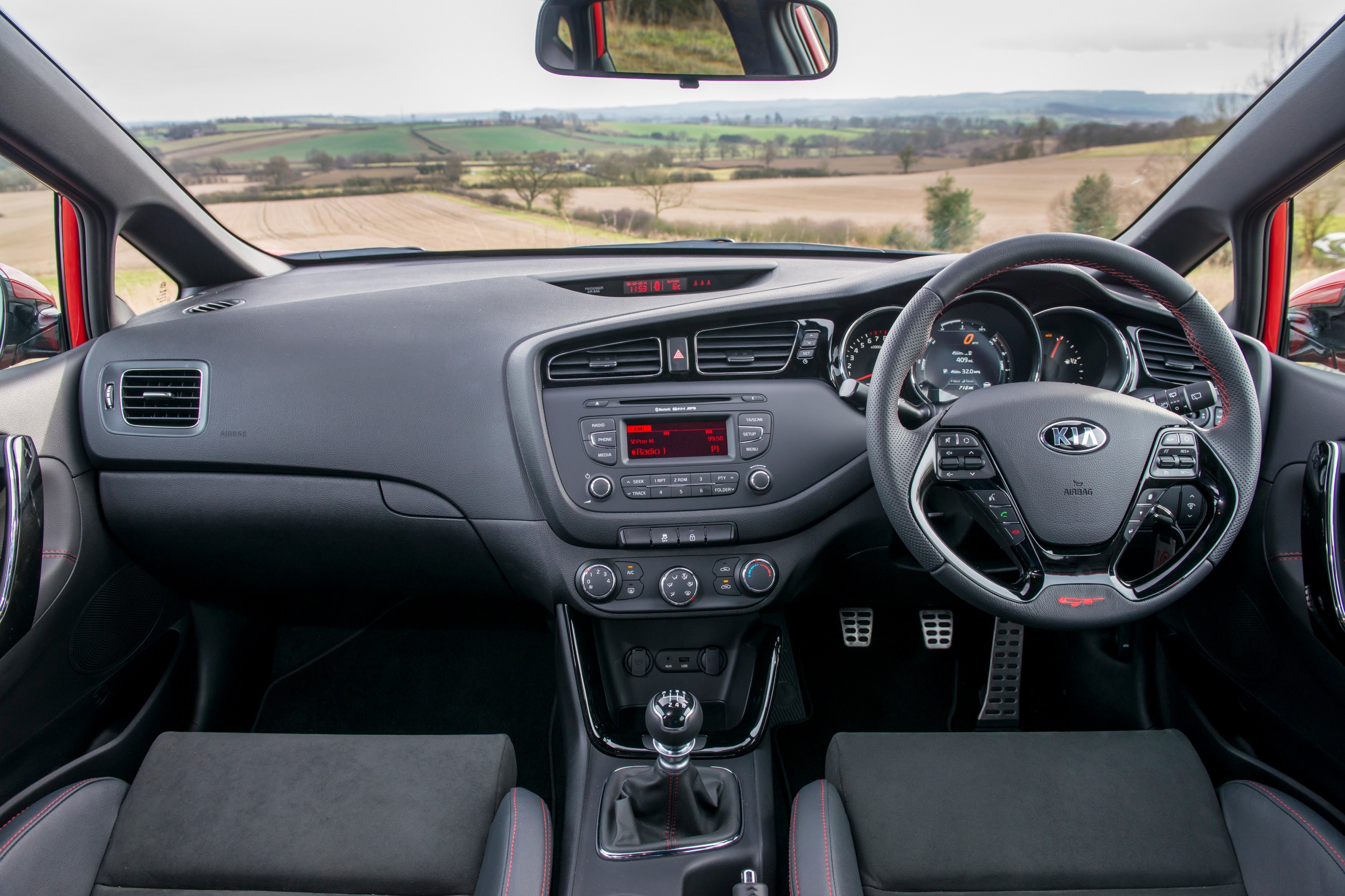 Kia Ceed (2012-2018) Review: interior close up photo of the Kia Ceed dashboard