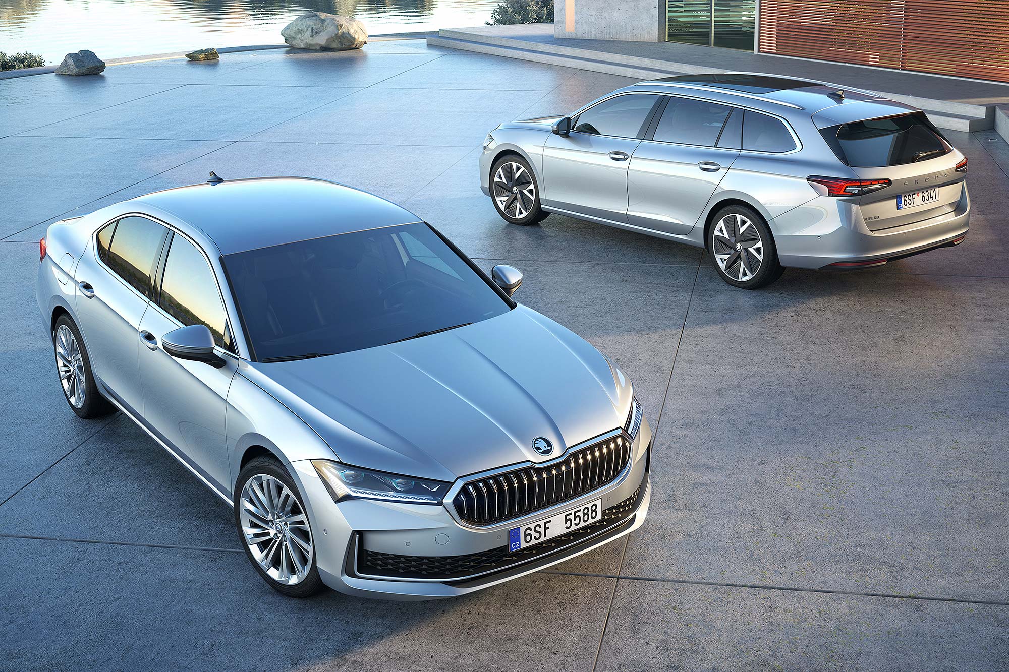 The new Skoda Superb is available both as a hatch and an estate