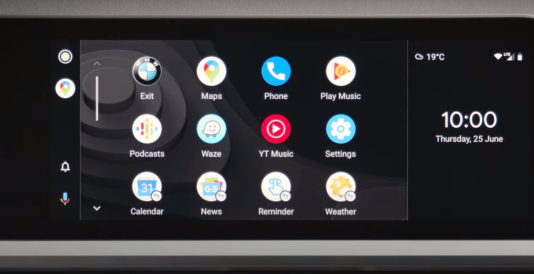 Android Auto on a BMW iDrive screen