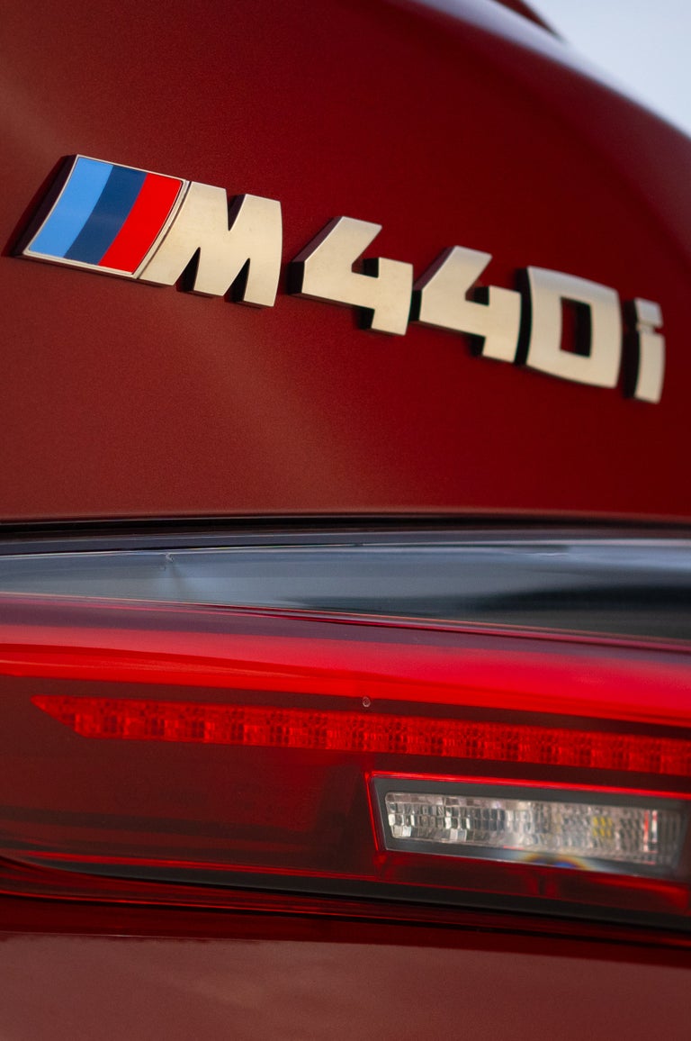 BMW M440i badge portrait