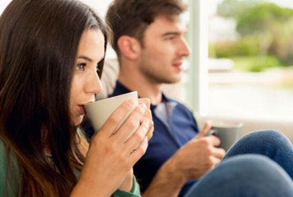 Young People Drinking Coffee