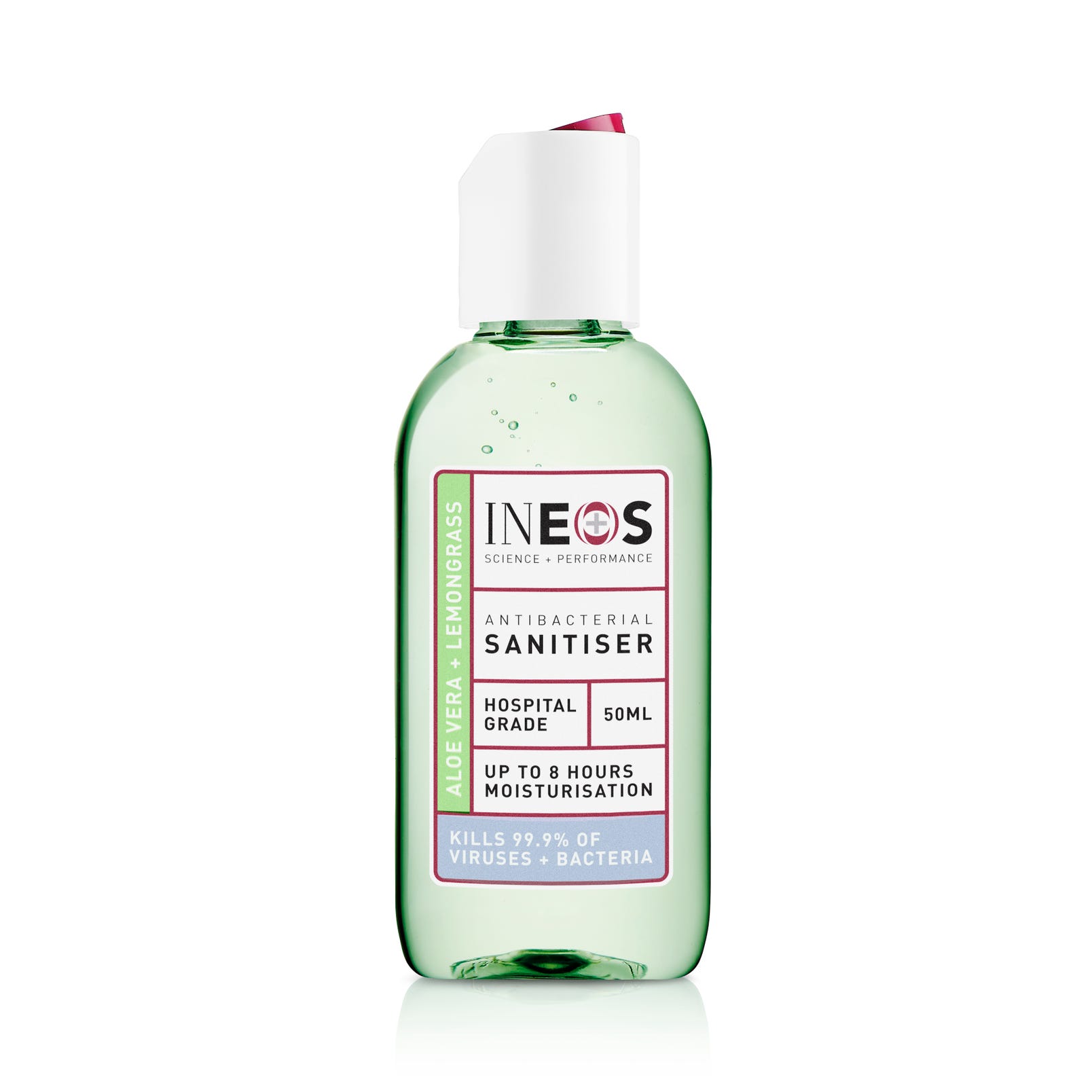 a photo of the ineos hygienics aloe + lemongrass sanitiser