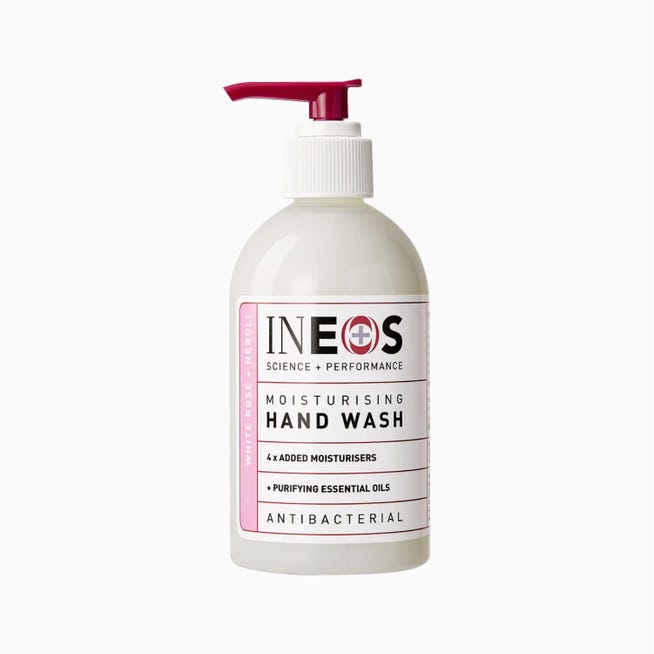 a photo of ineos hygienics moisturising white rose and neroli hand wash