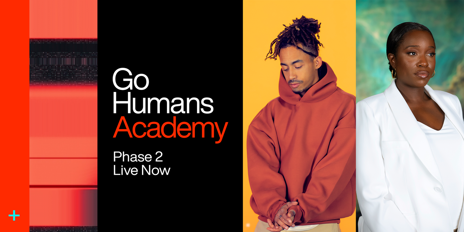a banner for phase 2 of the go humans academy