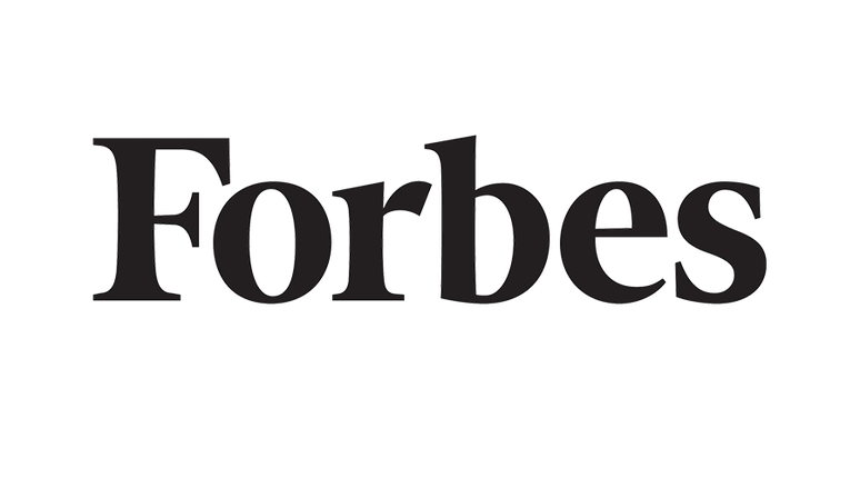 the forbes logo in black on a white background