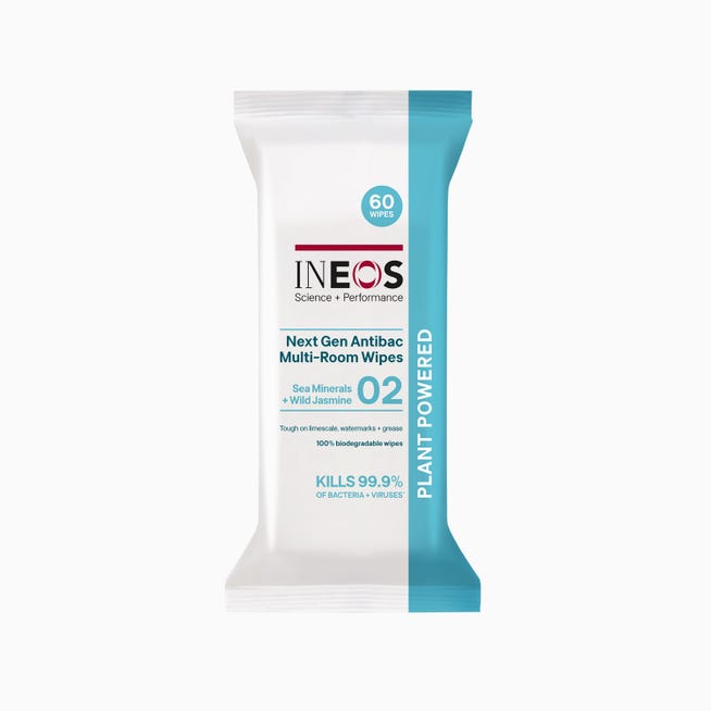 a pack of ineos hygienics sea minerals and wild jasmine cleansing wipes