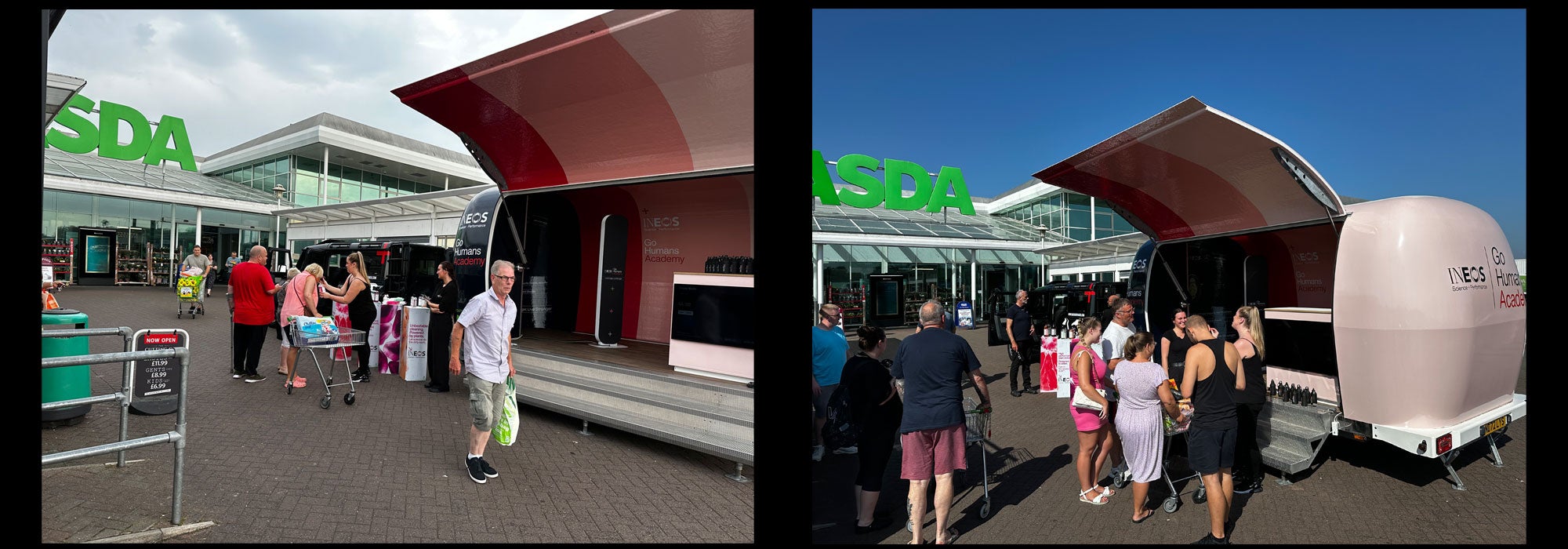 photos taken during the go humans academy roadshow with asda