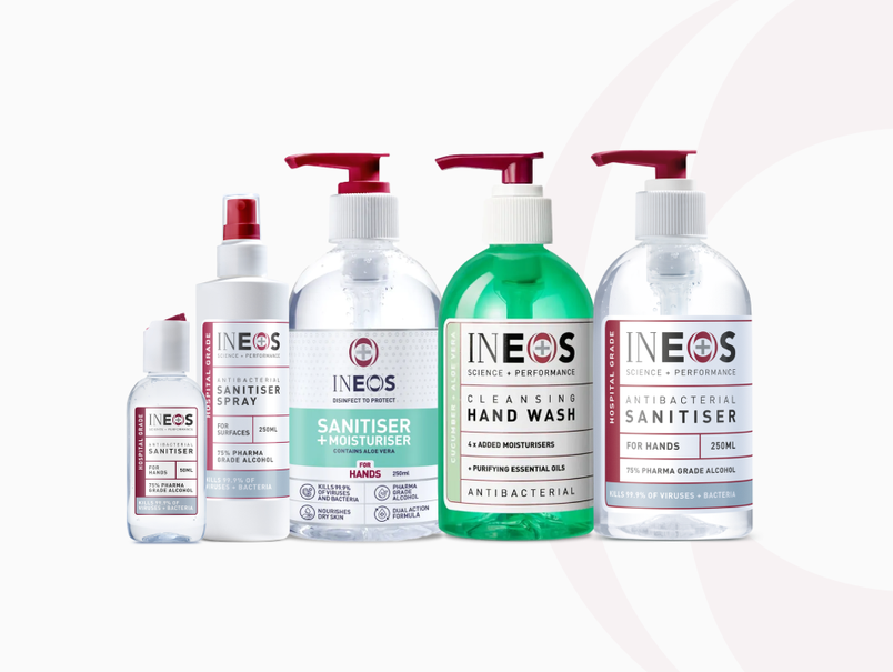 ineos hygienics range of sanitisers and hand washes
