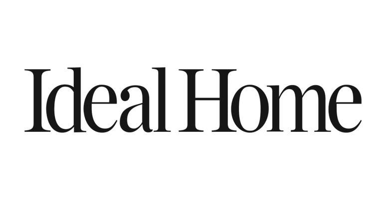 the ideal home logo in black on a white background