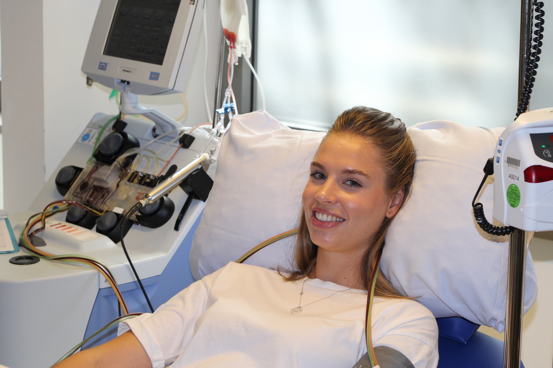 A stemmcell donor at the DKMS Collection Center A stemmcell donor at the DKMS Collection Center