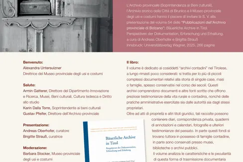 Presentazione libro - bäuerliche Archive in Tirol 09.02.2026