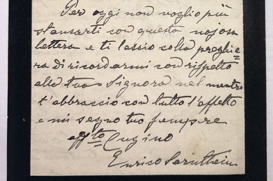 Brief von Enrico Sarnthein an Heinrich von Welsperg vom 29. Dezember 1896 SLA, Familienarchiv Welsperg-Primör, Nr. 1590 (fol. 165-166).