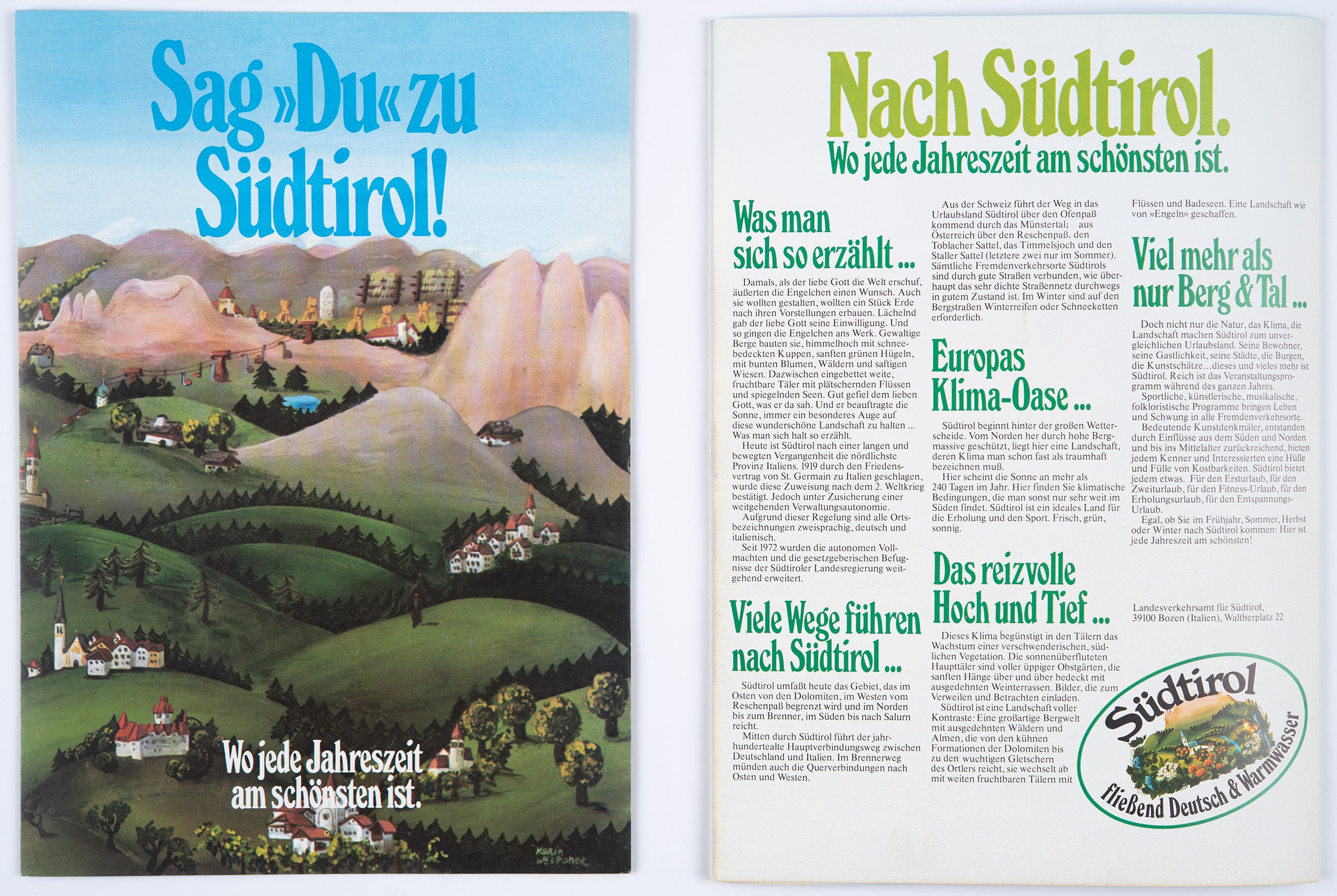 Tourismuswerbefaltblatt aus den 70er Jahren
