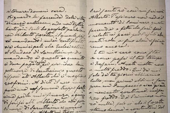 Brief von Enrico Sarnthein an Heinrich von Welsperg vom 29. Dezember 1896 SLA, Familienarchiv Welsperg-Primör, Nr. 1590 (fol. 165-166).