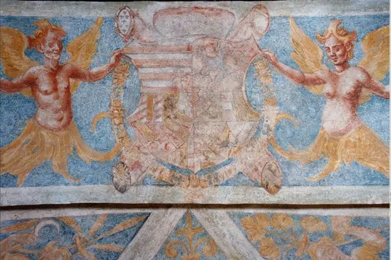 Bozen, Palais Rottenbuch: Bemalung des Erkergewölbes in der oberen Stube (1588-1598)