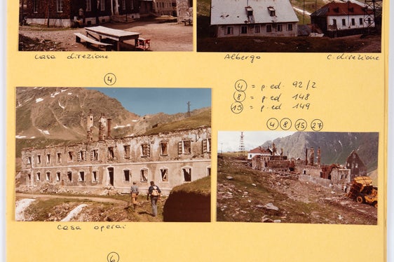 5b) Nel 1985, dopo la chiusura definitiva della miniera di Monteneve, fu eseguito un rilevamento dello stato e della consistenza degli impianti e delle contigue infrastrutture. (Ufficio innovazione industriale, n. 80)