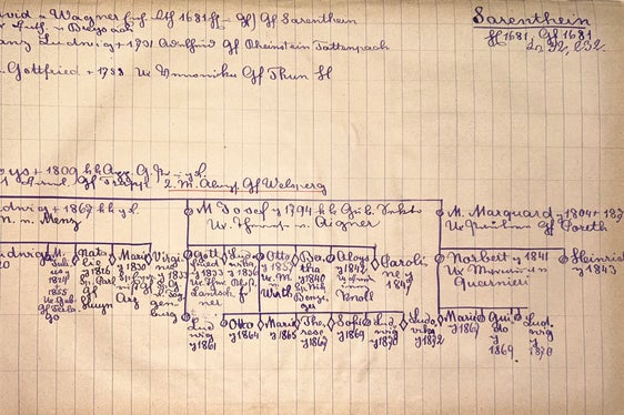 Die Grafen von Sarnthein stammen vom Augsburger Handelsmann David Wagner ab. SLA, Familienarchiv Welsperg-Primör, Nr. 1593 (229).