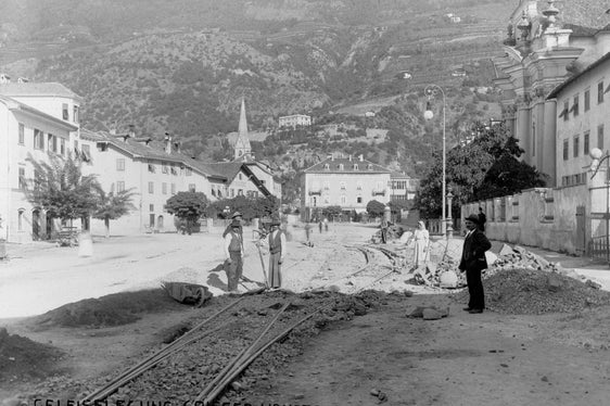 Geleiseverlegung auf dem Grieser Platz, Südtiroler Landesarchiv, Archiv der Etschwerke, Nr. 218