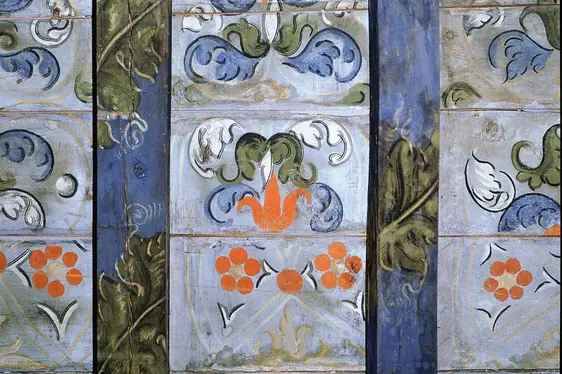 Bozen, Palais Rottenbuch: bemalte Holzdecke (1558-1598)