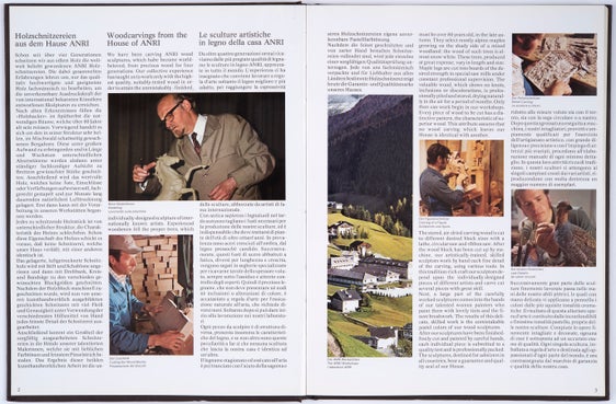 Dreisprachiger Werbeprospekt der „ANRI-Holzschnitzereien AG“ aus St. Christina, die ihre Produkte bis in die Vereinigten Staaten und nach Japan absetzte, 1983 (Amt für Gewerbegebiete, Nr. 235).