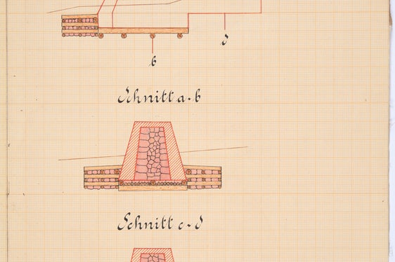 Zeichnungen der k. k. Bauleitung des Amtes für Wildbachverbauung in Innsbruck zu Verbauungen der Passer und ihrer Zuflüsse, 1919 (Wasserschutzbauten – Bauprojekte, Nr. 236).
