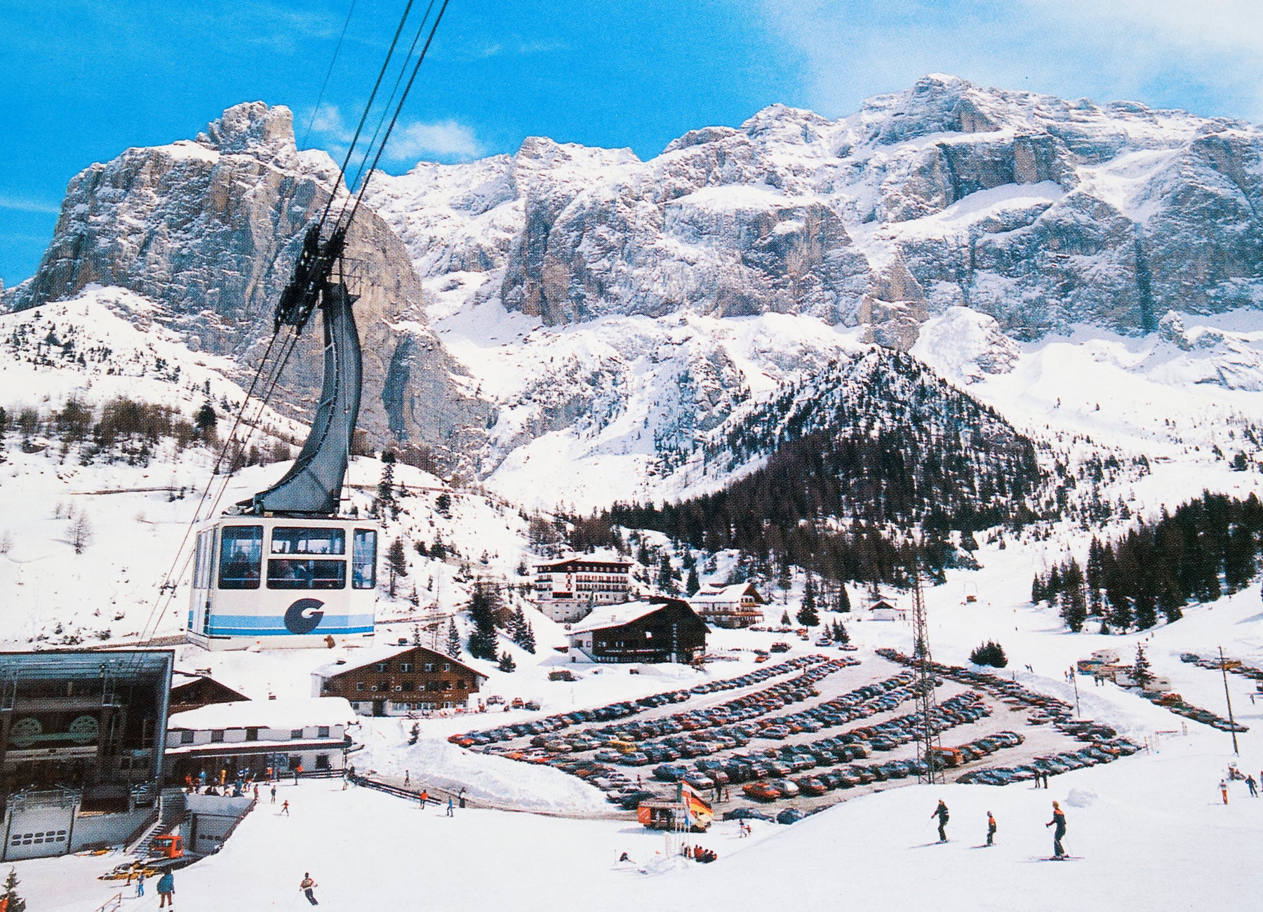 Kabinenbahn von Wolkenstein auf den Piz de Sella. SLA, Sammlung Schlern Verlag, Nr. 114.