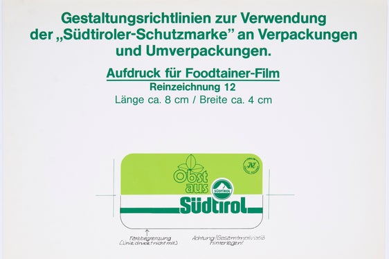 Gestaltungsrichtlinien zur Verwendung der Schutzmarke, 1980er Jahre (Amt für Handel, ohne Signatur).