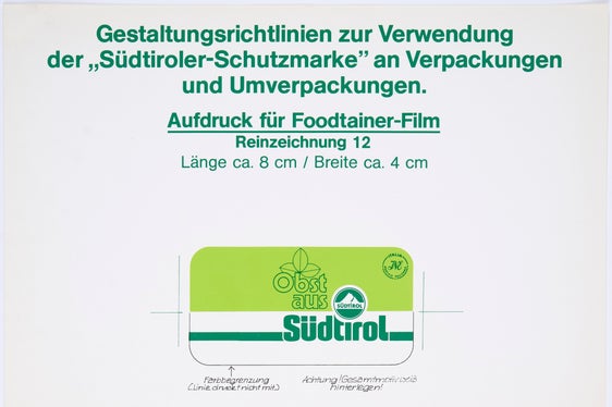 Gestaltungsrichtlinien zur Verwendung der Schutzmarke, 1980er Jahre (Amt für Handel, ohne Signatur).