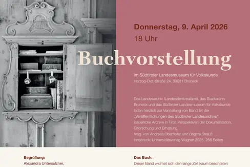 Buchvorstellung - bäuerliche Archive in Tirol 09.04.2026
